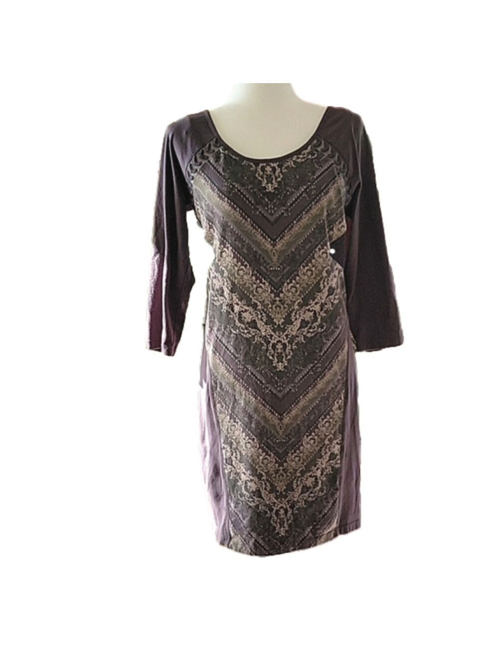 Free People Out Of Africa Mini Dress w/Keyhole Back Mesh Insets Size Large EUC